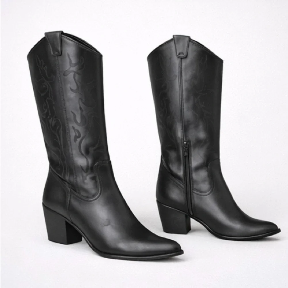 Madden NYC Black Tall Western Boots | Women’s 7.5 | NWT - Picture 4 of 9
